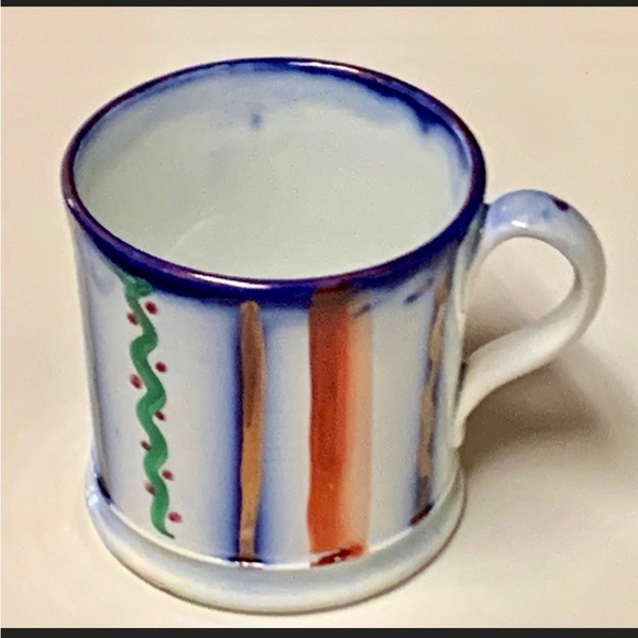 Gaudy Welsh Vertical Lustre Stripe Drysau Wagon Wheel Variant Child’s Cup Mug - Picture 2 of 10